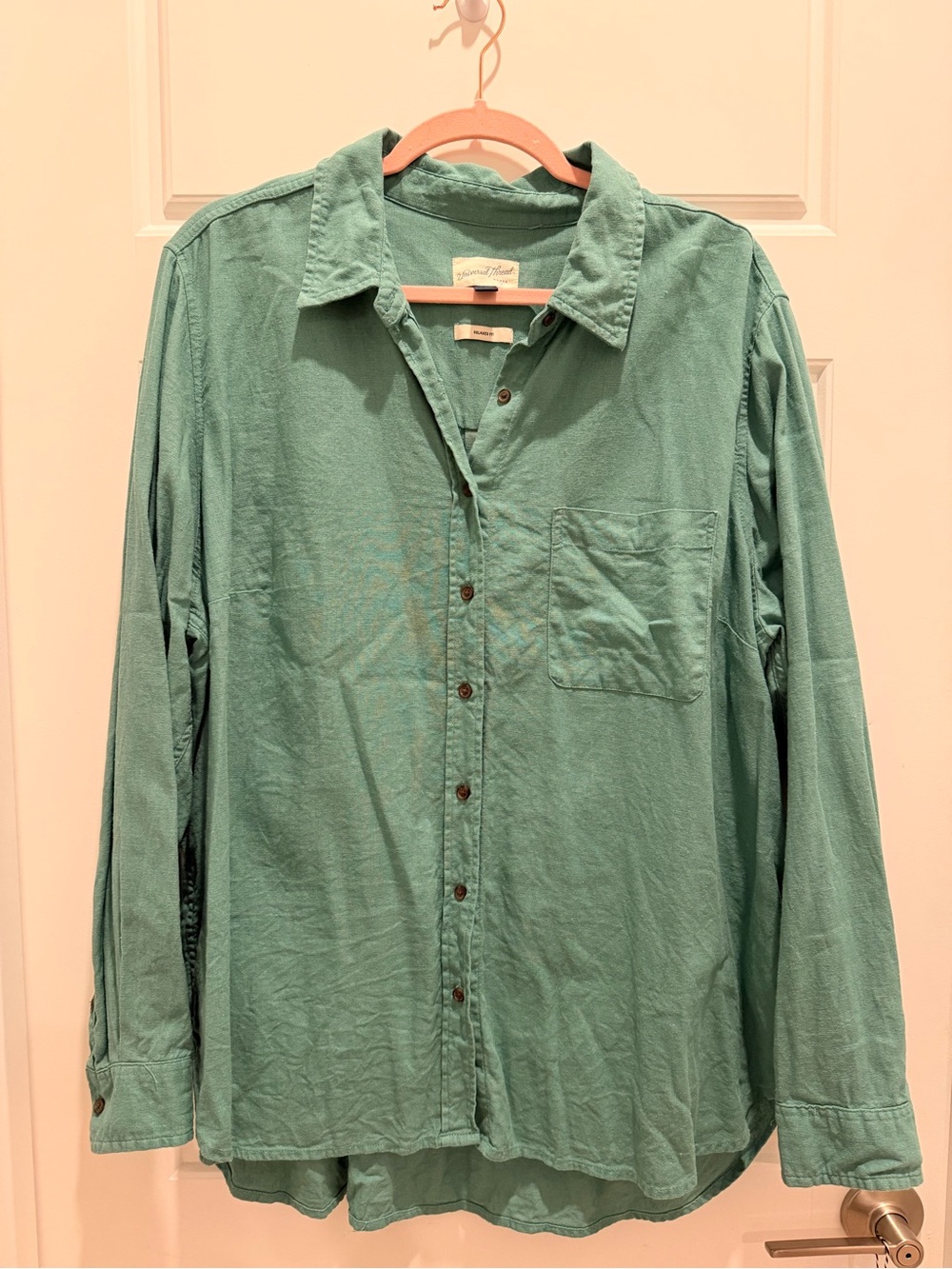 Universal Thread Brand Green Women’s Long-Sleeve Button-Up Shirt Size XXL